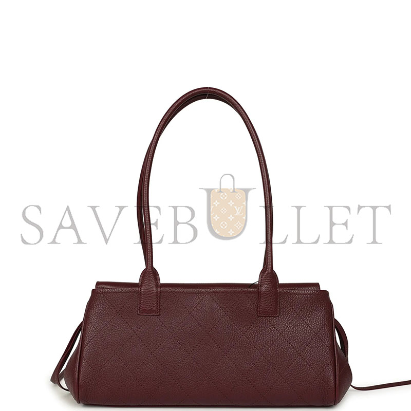 CHANEL MASTER SMALL URBAN ESSENTIAL EAST WEST SHOPPING TOTE DARK BURGUNDY CAVIAR GOLD HARDWARE (31*15*12cm) 
